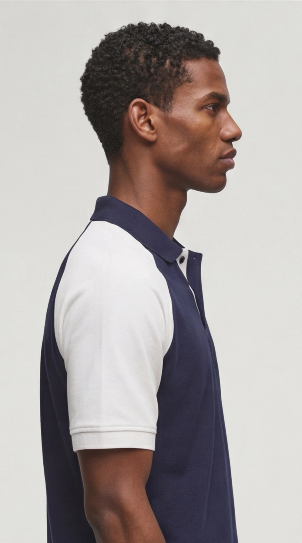 Raglan Polo T-Shirt - Navy &White | Regular Fit